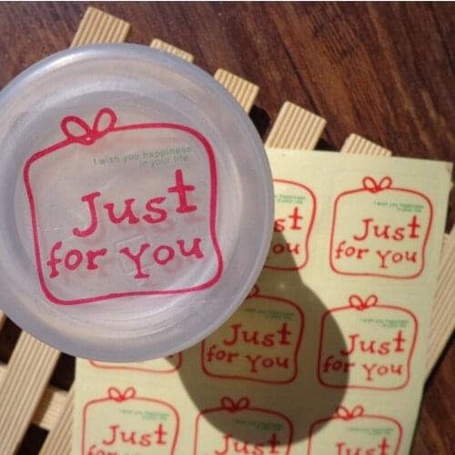 120pcs PVC Seal Sticker Transparent Plastic Sealing Sticker Just for You DIY Gift Packaging Label Sticker for Gift Bags