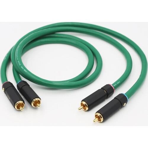2328 Hifi Silver-plated 2RCA Cable High Quality 6N OFC HIFI RCA Male to Male Audio Cable