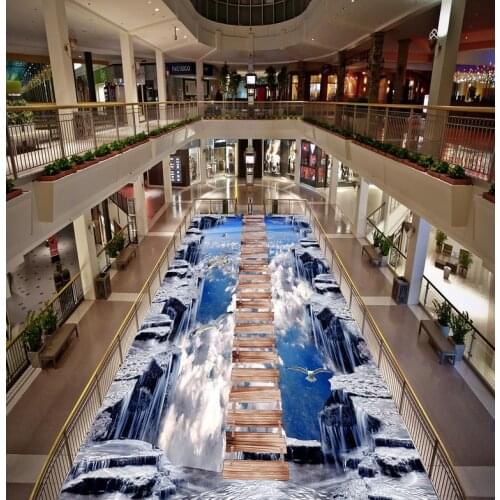 3d floor murals PVC Custom Photo self-adhesive Blue sky Floor wallpaper 3d for bathrooms 3D wallpaper