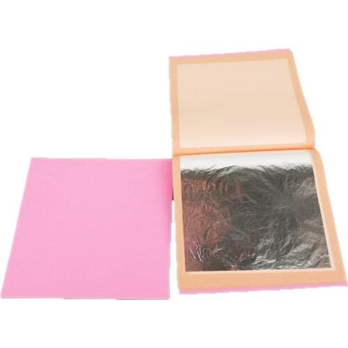 4 booklets of 100 leaves 9.5 X 9.5 cm Pure Real Genuine Silver Leaf - 99.99% Silver for Gilding Furniture Craft Decoration
