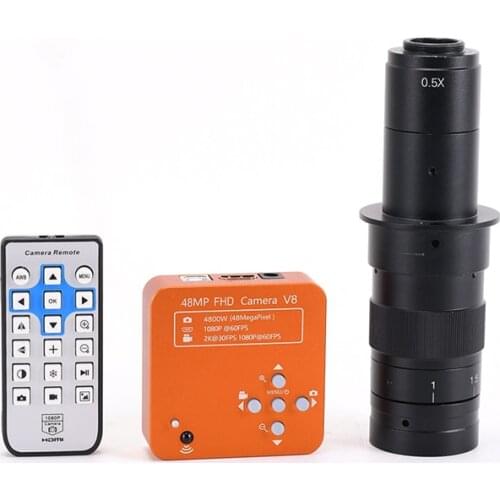48MP Digital Microscope HY-5039 with 180X Objective Lens 60FPS FHD USB Industrial Microscope Camera for Phone Repair Soldering