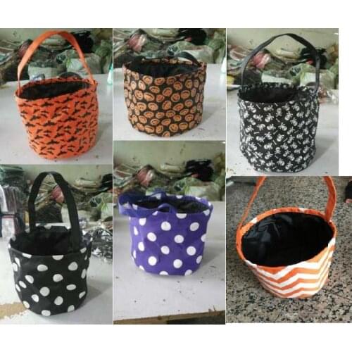 50pcs/lot free shipping Wholesale Personality Halloween Bucket kids treat or trick bag monogram halloween gift bucket lin4480