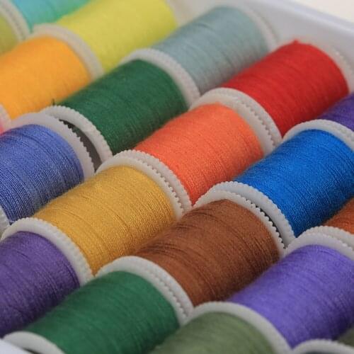 60pcs/set Mixed Colors Sewing Thread Set 28 Metal Bobbins + 32 Thread Spools Electric Sewing Machines Sewing Thread