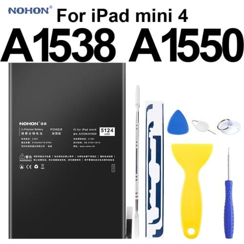 Nohon Battery For Apple iPad Mini4 Mini 4 A1538 A1550 Li-polymer Tablet Bateria +Tools For A1538 A1550 Apple iPad Mini4 Battery