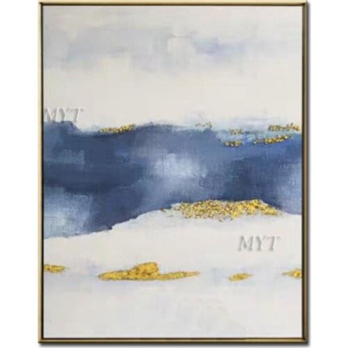 Waterscape Beautiful Abstract Oil Painting Modern Hand-painted Wall Art Living Room Picture Home Decoration Painting No Framed