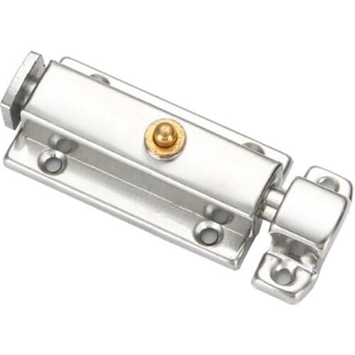 2/3/4/5/6 Inch Automatic Spring Door Bolt Latch Stainless Steel Bathroom Bolts Door Buckle, Anti-theft Self-elastic Door Bolt