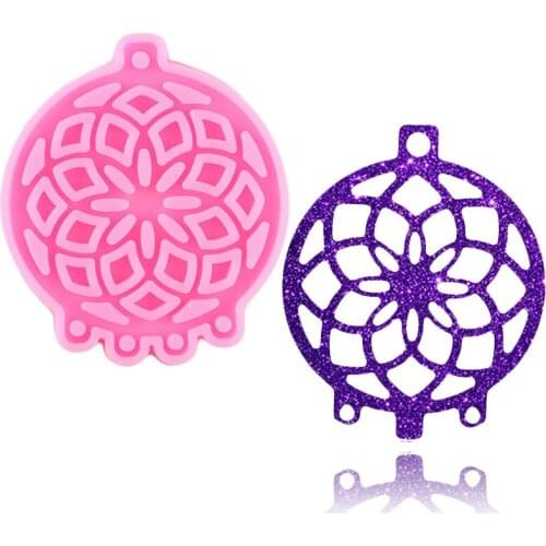 Shiny Glossy Dreamcatcher Silicone Molds Keychain Epoxy Resin Mold Dream Catcher Charms Pendant Necklace Jewelry Making Mould