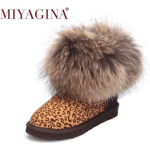 Australia classic women Genuine Sheepskin Leather Fox Fur Women Short Winter boots for Women Ankle Snow Boots Keep Warm Shoes