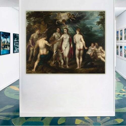 Citon Peter Paul Rubens《The Judgment of Paris》Canvas Oil Painting Artwork Poster Decorative Picture Wall Decor Home Decoration