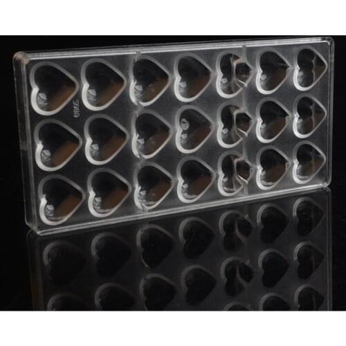 Valentines day Heart Clear Polycarbonate Plastic Mold,21 hearts Party DIY Handmade PC Mould,Chocolate decorating Tools