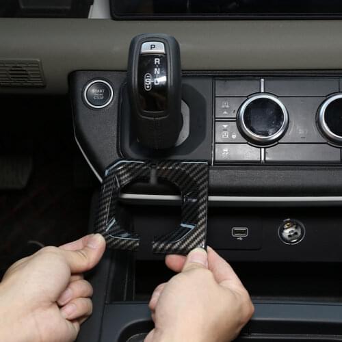 For Land Rover Defender 110 20-21 ABS Carbon Fiber/Oak Grain Car Gearbox Gear lever Frame Decorative Stickers Auto Parts