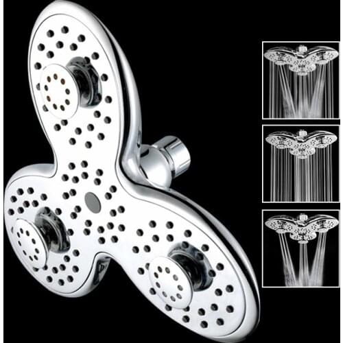ABS Bathroom Shower Head Petal Shape 3 Functions Bathroom Accessories Top Shower Head Rainfall Jetting Shower SPA Shower Head