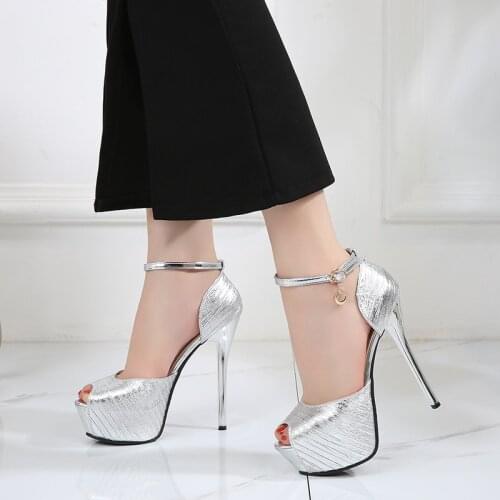 Summer Hot sale Shallow Peep toe Thin heels Sandals 14CM Super High heels sweet gentle woman Pink 5 inches Fashion Dress Party