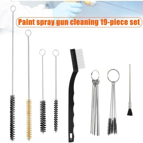 17PCS Stainless Steel Cleaning Kit Needle Nozzle Brush Assorted Kit for Airbrush M8617