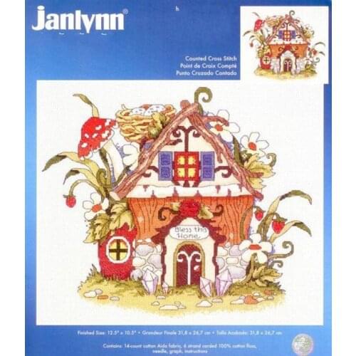 021-1382 Little Fairy House 42-36 Cross Stitch Set Cross-stitch Kit Embroidery Needlework Craft Packages Cotton Fabric Floss