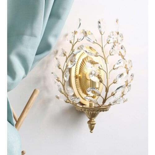 Nordic Country Living Room Bedroom Bedside Creative Staircase E14 Crystal Wall Lamp AC110V 240V
