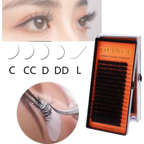 TDANCE Mink lash 16lines 7~15mm Mix Premium High Quality Soft Natural Synthetic Mink Individual Eyelash Extension Makeup