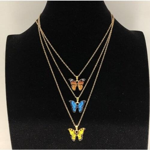 E56A Butterfly Necklace Ladies Cute Butterfly Charm Jewelry Exquisite Pendant Necklace Birthday Christmas Gift for Mother