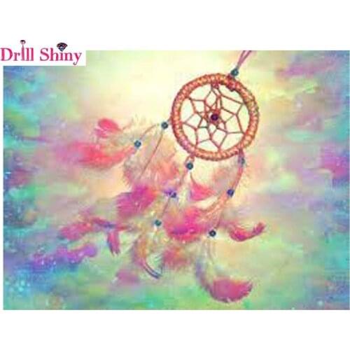 Feather Dream Catch 5D DIY Diamond Embroidery full Square Rhinestone Diamond Painting Cross Stitch Needlework