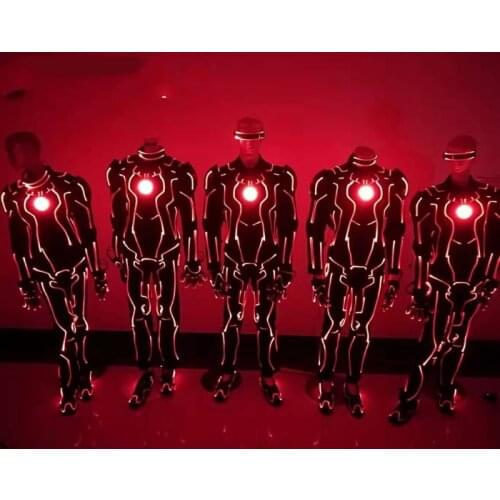 LED Full Color Programming Robot Optical Fiber Luminescence Performance Clothing stage dance wear