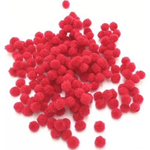 200pcs DIY Crafts 7MM Round Shaped Pompom Plush Ball Mixed Color Soft Fluffy Pom Pom for Wedding Decoration