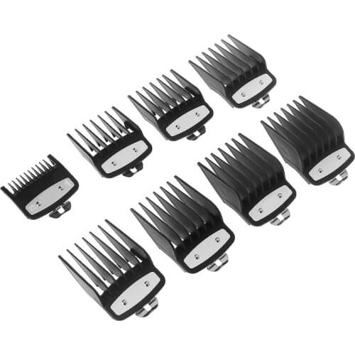 8pcs/Set Professional Cutting Guide Comb with Metal Clip Hair Cutting Hairdressing Tools