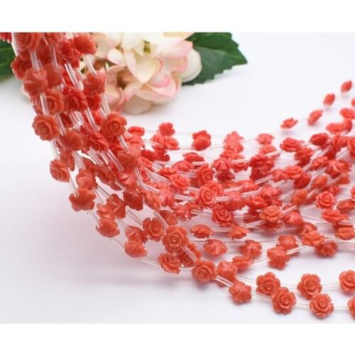 12mm Pink environmental protection resin Camellia flower stone powder DIY bracelet necklace jewelry make