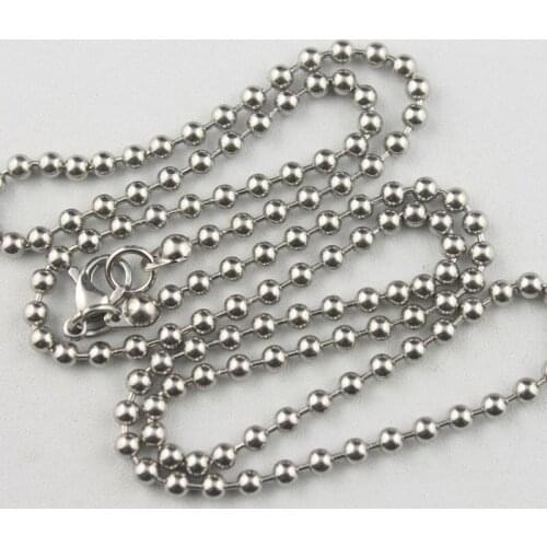 Use lobster clasp 16"-38" length 3mm ball chain stainless steel beads chain bead cool necklace 20pcs ZX012B