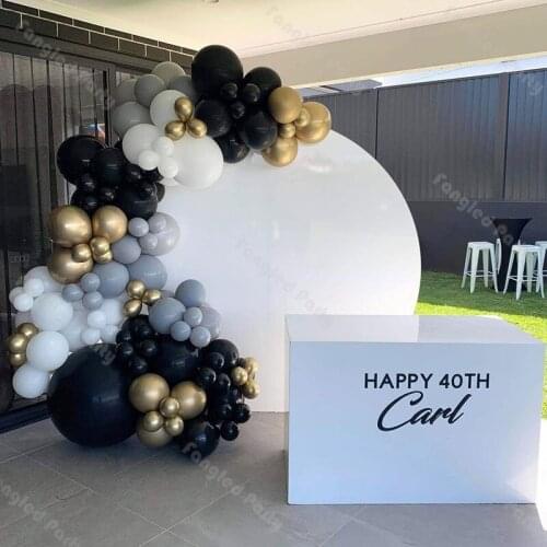 126pcs Matte Grey White Black Chrome Gold Balloon Garland Arch Kit Birthday Party Gender Reveal Baby Shower Wedding Decoration