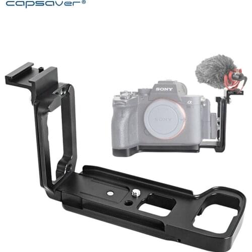 Capsaver Tripod Monopod Vertical L Shape Clapper Camera Extension Handle with 1/4 Screw Cold Shoe Base for Sony A7R3 A7M3 Mini