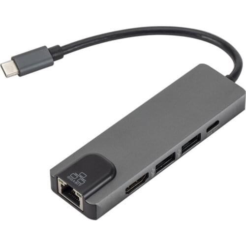 Type-c HUB USB-C To HDMI-compatible USB3.0 Gigabit LAN Ethernet Docking Station Multi-Function USB C Hub for Macbook