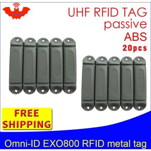 UHF RFID metal tag omni-ID EXO 800 915m 868mhz Impinj Monza4QT EPC 20pcs free shipping durable ABS smart card passive RFID tags