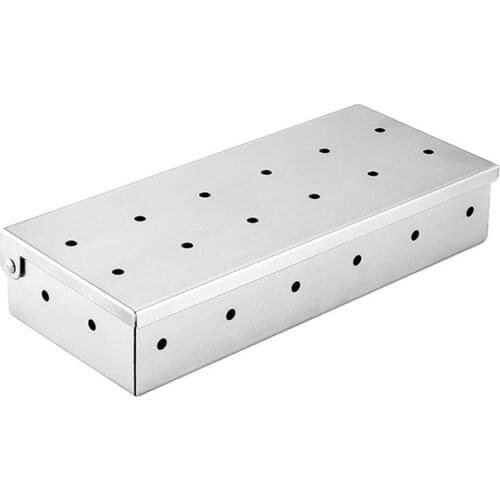 Outdoor BBQ Smoke Box Barbecue Tool Stainless Steel Fumigation Box Fruit Wood Charcoal Burning Spice Stainless Steel Box