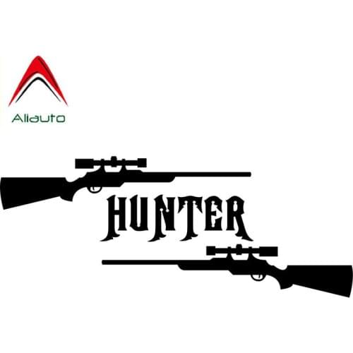 Aliauto Creative Car Truck Sticker Gun Hunter Hunting Deer Buck Rifle Vinyl Decoration Personality Sunscreen Decal,18cm*7cm