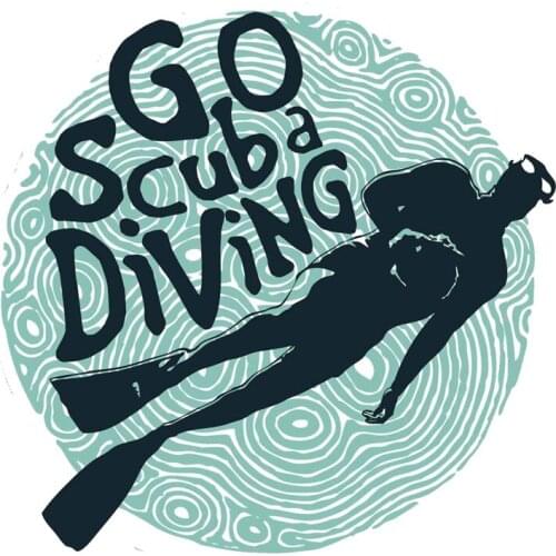 Go Scuba Diving Car Sticker Waterproof Personalized Decal Laptop Truck Trunk Motorcycle Auto Accessories PVC,13cm*13cm