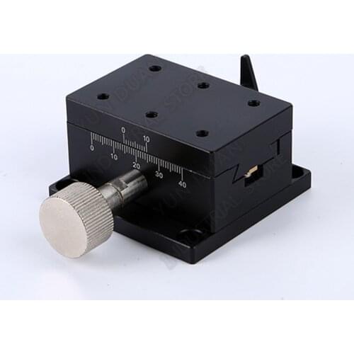 X Axis 40*60mm Manual Displacement Trimming Platform Dovetail Groove Guide Stage Rack Pinion Optical Fine Tuning Sliding Table