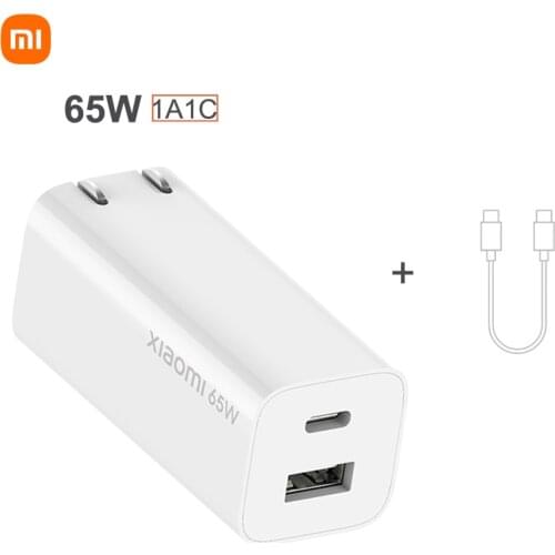 Xiaomi Mijia GaN 65W Type-C Charger Quick Charger 1A1C Type C to Type C Fast Charger For Apple Macbook Pro USB-A For Xiaomi 11