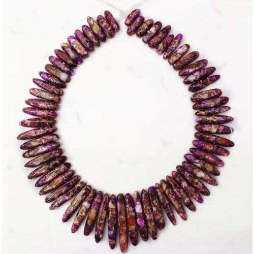 1 Strand Aboout 54x8mm-32x8mm-18x8mm Wholesale Purple Sea Sediment Jasper & Pyrite Free Shape Loose Beads 15.5inch S90