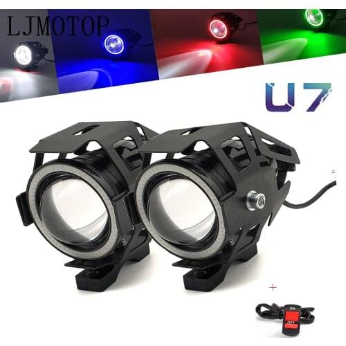 For YAMAHA tdm 900 850 mt125 mt03 mt01 mt 125 03 01 xt660 2Pcs Motorcycle Headlights Front Spotlight 12V U7 LED Light Fog Lamp