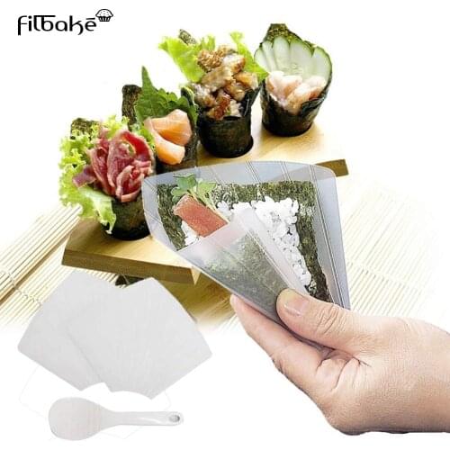 3PC/Set Sushi Moulds Set Cake Molds Rice Ball DIY Hand-rolled Sushi Nori Rice Ball Mold 2 Rolling Mats + 1 Scoop Cooking Tool