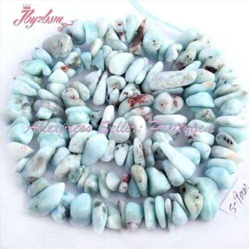 3x6-5x9mm Irregular Blue Larimar Chips Beads Natural Stone Beads For DIY Necklace Bracelets Jewelry Making 15" Free Shipping