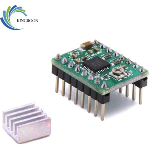 5pcs/lot Stepper Driver A4988 stepper motor driver + heat sink with sticker free shipping drop shipping