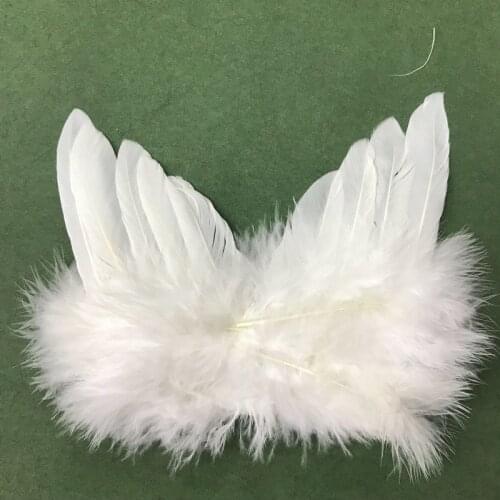 6Pcs White Feather Wing Lovely Chic Angel Christmas Tree Decoration Hanging Ornament Home/Party/Wedding Ornaments Home Decor