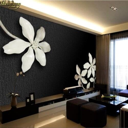 Beibehang Custom Photo Wallpaper 3D Large Mural Wall Sticker Modern Fashion Embossed Flower Mural TV Background Wall