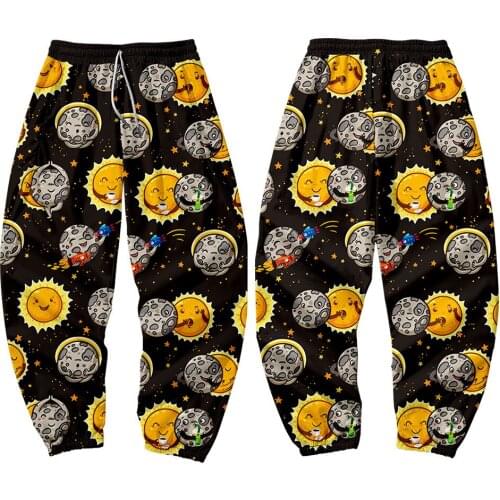 Oversize 6XL Sun Moon Star Printed Men Japanese Pocket Cargo Pants Joggers Harajuku Harem Pants Sweatpant Hip Hop Trousers