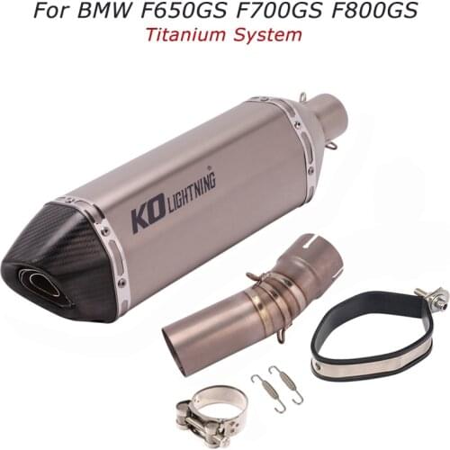 For BMW F650GS F700GS F800GS Motorcycle Titanium System Exhaust Mid Link Pipe Muffler Tail Tube with DB Killer