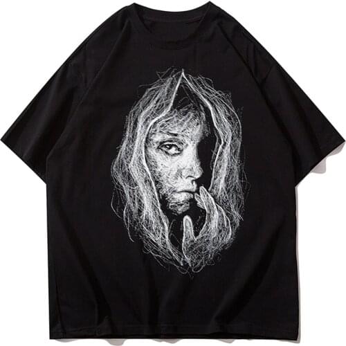 Harajuku T-Shirt Men Casual Streetwear Graphics Print Hip Hop Tshirts 2021SS Summer Cotton Short Sleeve Shirts Loose Tops Tees