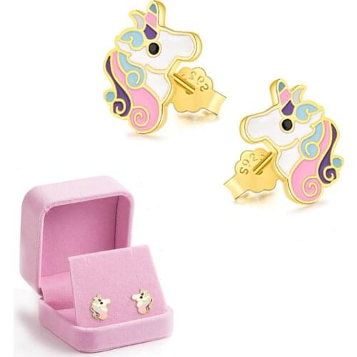 Hypoallergenic unicorn earrings girl unicorn cute earrings jewelry birthday party christmas gift