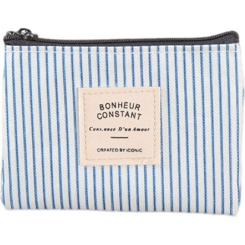 10pcs Unisex Canvas Purse Card Key Mini Purse Pouch Canvas Bag Small Zipper Coin Purse Card Holder Wallet Four style Available