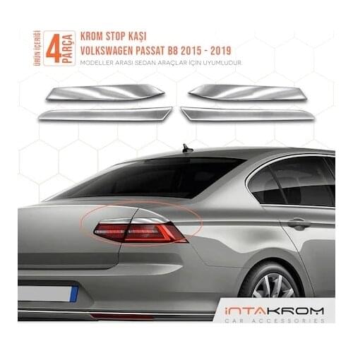 For Volkswagen Passat B8 Chrome Stop Eyebrow 2015-2019 Rear Tail Frame Chrome Styling Accessories Modified Car Exterior Accessories
